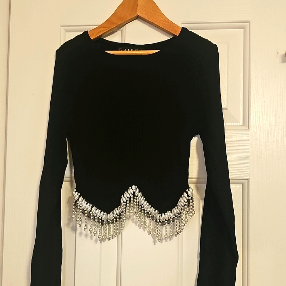 Balboa black top with Pearl Embellishments